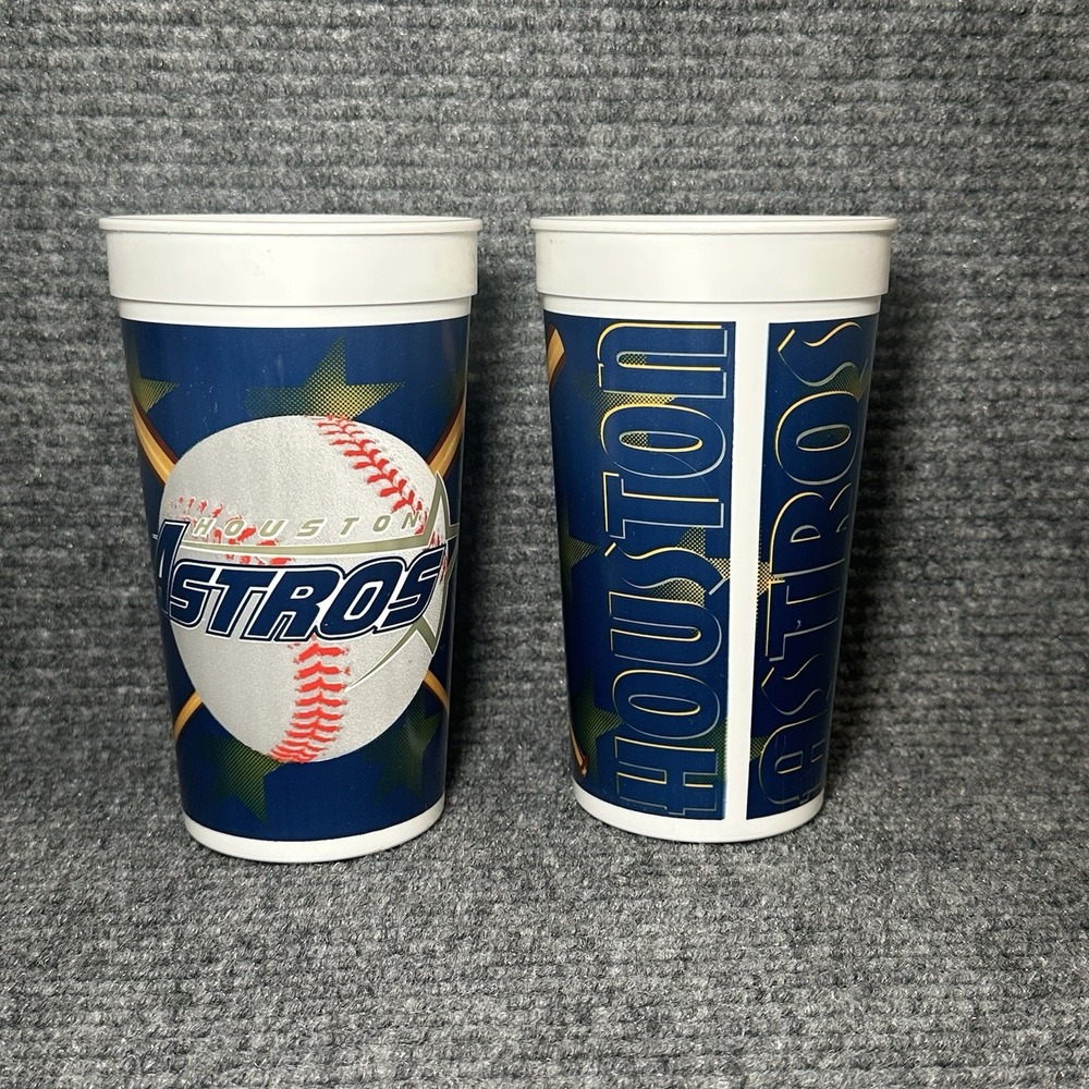 Y2K Vintage Houston Astros 14oz Plastic Souvenir Cups Set Of 2‎
